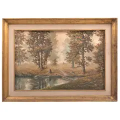 Paisaje con río by Ir. Stryjkowsky, Óleo sobre tela, offered Feb 2022