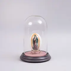 Virgen de Guadalupe by Pablo Delgado Arizmendi, Óleo sobre huevo de celuloide, offered Feb 2022