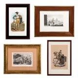 Varios Artistas, Lote de personajes y vistas mexicanas, Grabados e impresiones