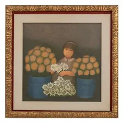 Niña con flores by Antonio González Orozco, Grabado P/T, offered Jan 2022