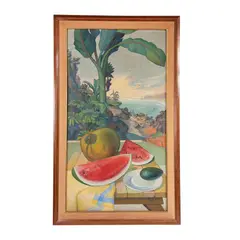 Santos, Bodegón con sandías, Óleo sobre tabla