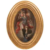 Siglo XVIII by San Miguel Arcángel, Óleo sobre tela, offered Dec 2021