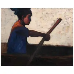 Diego Alcalde, Balsero, 2021, Óleo sobre tela