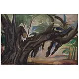 Raúl Anguiano, Árbol viejo, Óleo sobre tela