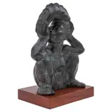 Tiburcio Ortiz, Untitled, Escultura en bronce IV - 6 en base de madera