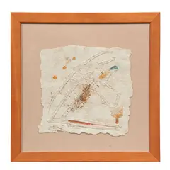 En la experiencia by Sergio López Orozco, Acrílico y collage sobre papel amate, offered Oct 2021