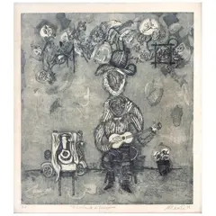 El cantante de peregrinos by Gerardo Cantú, Grabado P. A, offered Oct 2021