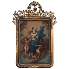 Virgen Inmaculada, MÉXICO, FINALES DEL SIGLO XVIII, Óleo sobre tela