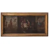 Tríptico, REYES MAGOS, NACIMIENTO DE JESÚS, HUÍDA A EGIPTO, Óleo sobre tela