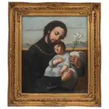 MÉXICO, SIGLO XIX by San José Con El Niño, Óleo sobre tela, offered Oct 2021