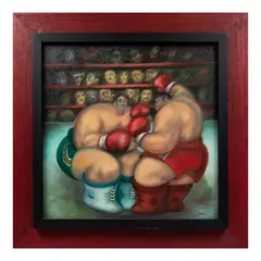 Combate by Tomás Meraz, Óleo sobre tela, offered Oct 2021