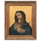 Anónimo, Virgen dolorosa, Óleo sobre tela