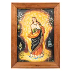 Tota Pulchra by Anónimo, Óleo sobre tela adherido a tabla, offered Oct 2021