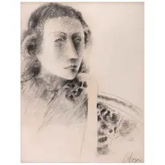 Untitled by Jorge Alzaga, Carboncillo sobre papel, offered Oct 2021