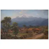 Manuel Navarro, Vista del Iztaccíhuatl, Óleo sobre tela