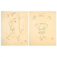 a) Retrato de Jan Hoowij by Santos Balmori, Carboncillo sobre papel, offered Oct 2021