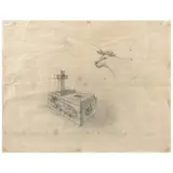 Antonio Ruiz "el Corzo", El entierro de la vaca, boceto, Lápiz de grafito sobre papel