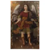 Arcángel, MÉXICO, SIGLO XVIII, Óleo sobre tela