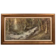 Paisaje con río by Firmado Riva, Óleo sobre tela, offered Sep 2021