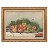 Firmado A. Muller, Bodegón con frutas, Óleo sobre tela