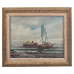 A. Muller, Marina, Óleo sobre tela