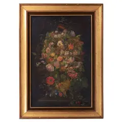 Bodegón con flores by Firma Sin Identificar, Óleo sobre tela, offered Sep 2021