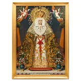 Anónimo, Virgen ampona, Óleo sobre tela adherido a tabla