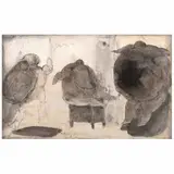 Teatro pánico by Jose Luis Cuevas, Tinta y aguada sobre papel, offered Aug 2021