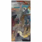 Alfonso Mena, Sin título, de la serie Raya con tres cobalto, Óleo sobre tela