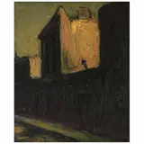 Calle de Barrios Altos by Alfredo Alcalde García, ca. 1988, Óleo sobre tela, offered Aug 2021