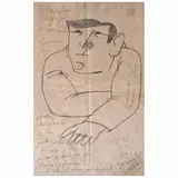 Retrato de Miguel Barbachano Ponce by Jose Luis Cuevas, Lápiz de grafito y tinta sobre papel, offered Aug 2021
