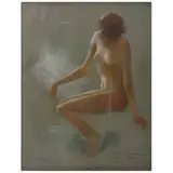 Guillermo Meza Álvarez, Desnudo, 1983, Pastel sobre papel