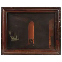Horace Vernet, VISTA NOCTURNA DE CALLE, Óleo sobre tela