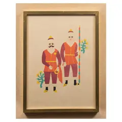 Dos hombres de Ocotoxco vestidos de Moros, de la carpeta "Carnival in Mexico" (Carnaval en México) by Carlos Mérida, Litografía a color, offered Aug 2021