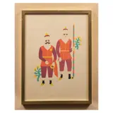 Carlos Mérida, Dos hombres de Ocotoxco vestidos de Moros, de la carpeta "Carnival in Mexico" (Carnaval en México), Litografía a color