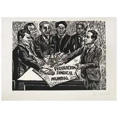 Federación sindical mundial by Ignacio Aguirre, Xilografía sin número de tiraje, offered Aug 2021