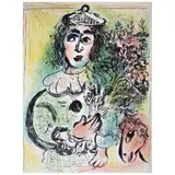 Le clown fleuri by Marc Chagall, 1963, Litografía sin número de tiraje, offered Aug 2021