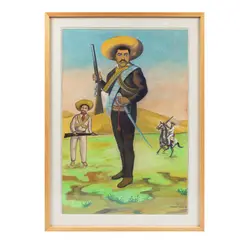 Máximo Pacheco, Emiliano Zapata, Gouache sobre cartón
