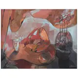Óscar Gutman, Composición en Homenaje a Francis Bacon, Acrílico y pastel sobre tela