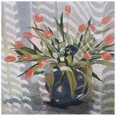 Kathleen Clement, Bouquet de tulipanes, Serigrafía P / A