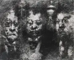 Jack Levine, Sweet Bye and Bye, 1980, Etching, drypoint, and mezzotint on Arches paper