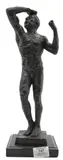 Auguste Rodin, The Age of Bronze, bronze on black marble base of a male nude Marked on base A.Rodin Height 16 1/2