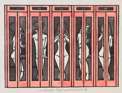Jacques Hnizdovsky, Telephone Booths II, 1972, Pencil