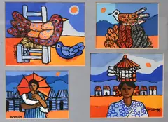 Maternidad by Cándido Bidó, acrylic on canvas housed in one, offered May 2026