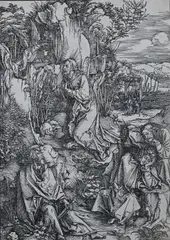 Albrecht Durer, The Agony in the Garden, 1511, Woodcut on laid paper from the 1511 Latin