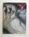 Marc Chagall, Sera et Abimelech, Lithograph Pencil