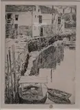 Childe Frederick Hassam, Cos Cob Docks, 1915, Drypoint etching Cortissoz/Clayton