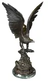 Jules Moigniez, Eagle, bronze on green marble base