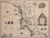 Willem Janszoon Blaeu, Nova Belgica et Anglia Nova, engraving on laid paper, 19th century or later printing