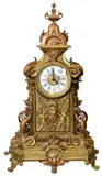 Louis XV Style, Untitled, bronze and brass mantel clock